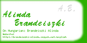 alinda brandeiszki business card